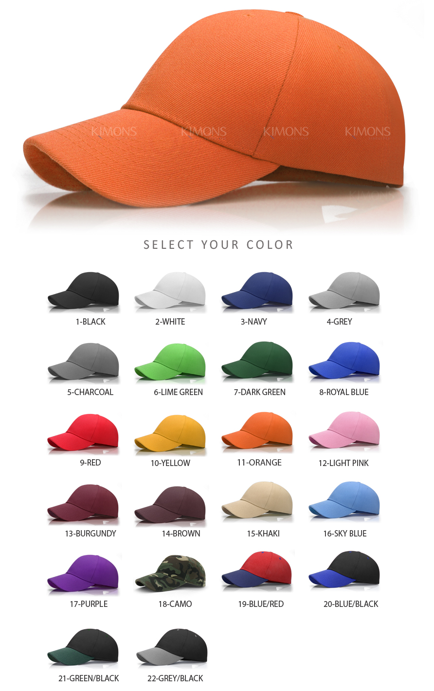 Velcro Plain Baseball Cap Unisex Blank Caps Hats for Men & Women Adjustable Structured for Max Comfort, Black